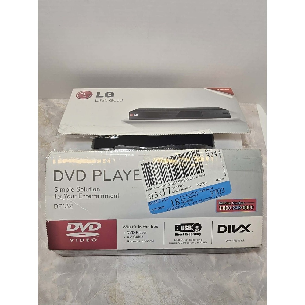 LG DP132 DVD Player Open Box Complete USB Direct Recording Remote New Condition